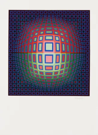 Multiplo Vasarely - Blue Composition, c