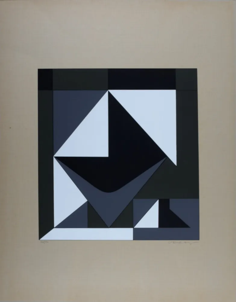 Serigrafia Vasarely - Calles Pequenas de la vieja ciudad