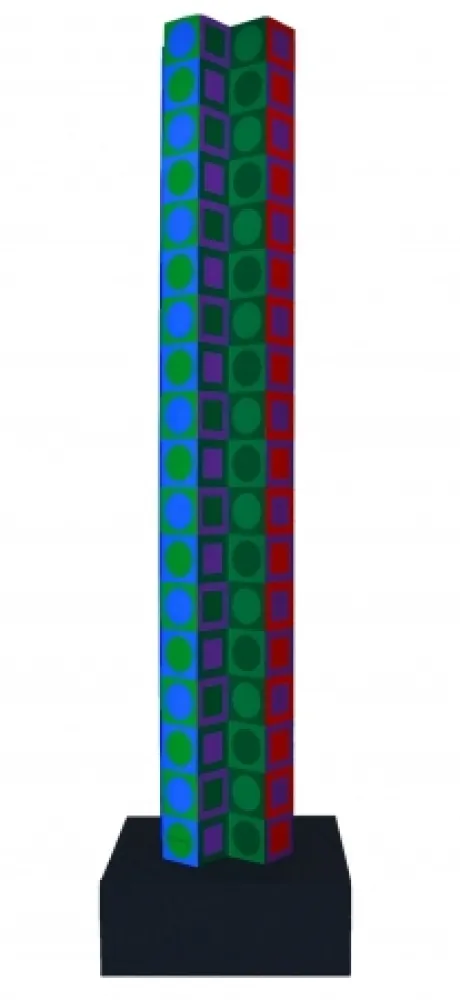 Non Tecnico Vasarely - Colonne (Tower for 80th Birthday)