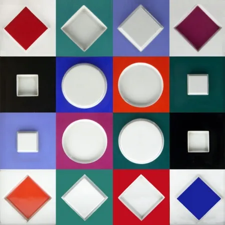 Non Tecnico Vasarely - Composition Carrée Relief, 1970