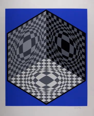 Serigrafia Vasarely - Composition cinétique, circa 1982 - Hand-signed