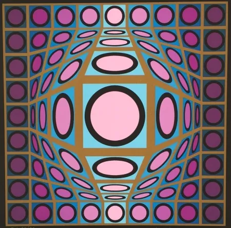 Serigrafia Vasarely - Composition Microcosmos IV