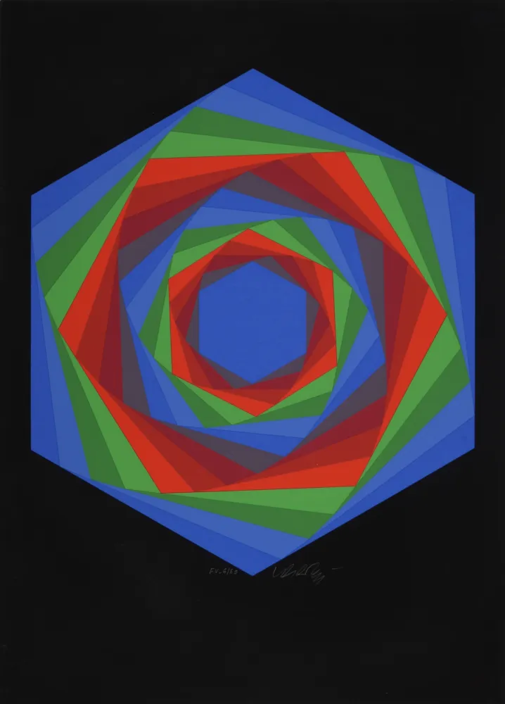 Serigrafia Vasarely - Dorado, C. 1970 -  Hand-signed & numbered