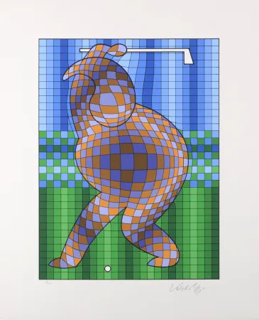 Serigrafia Vasarely - Golf, 1980 - Hand-signed!