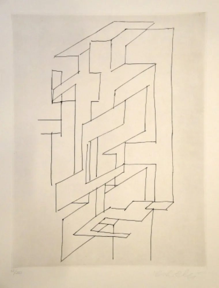 Incisione Vasarely - Gordes Gestalt