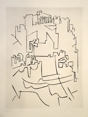 Incisione Vasarely - Gordes Village