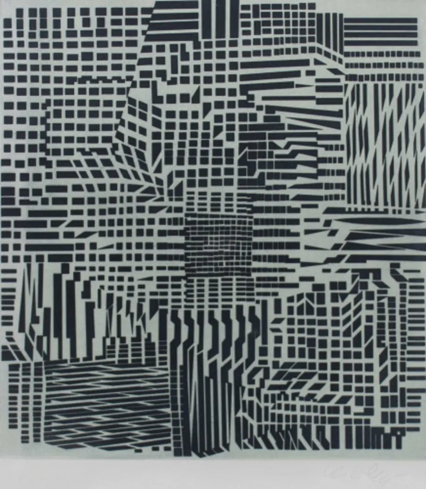 Acquaforte E Acquatinta Vasarely - Hommage a Bach III, ca