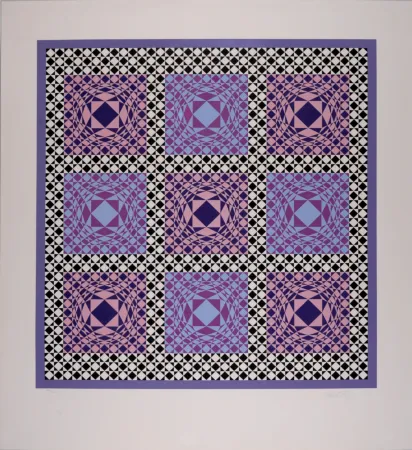 Serigrafia Vasarely - Jatek, 1986 - Large original silkscreen - Hand-signed & numbered!