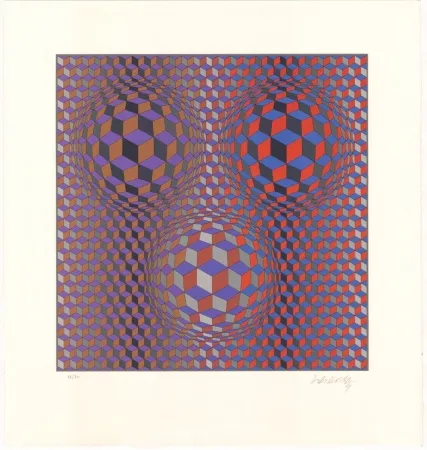 Litografia Vasarely - Konjunktion