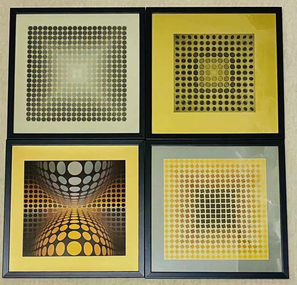 Non Tecnico Vasarely - Lot Sérigraphies encadrés