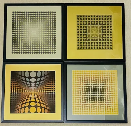 Non Tecnico Vasarely - Lot Sérigraphies encadrés
