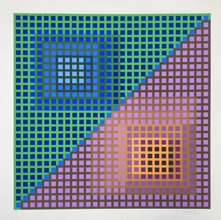 Litografia Vasarely - Lum