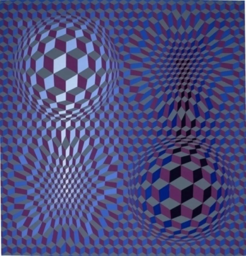 Litografia Vasarely - Metagalaxie