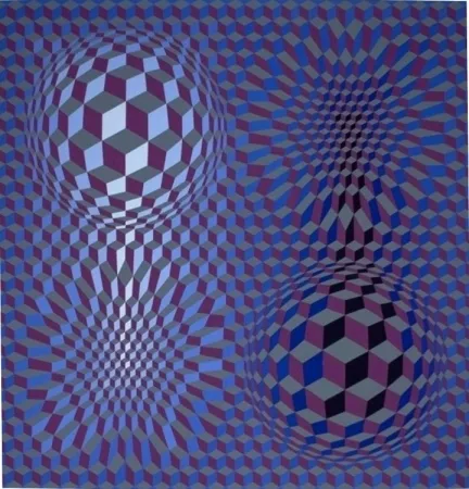 Litografia Vasarely - Metagalaxie