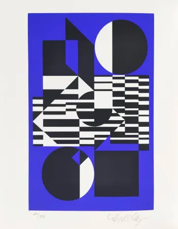 Serigrafia Vasarely - OB-Bleu