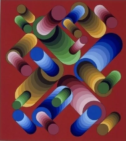 Litografia Vasarely - Oslop