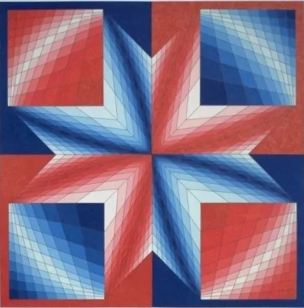 Litografia Vasarely - Tsillag
