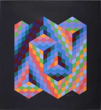 Serigrafia Vasarely - Vaar, 1988 - Hand-signed!