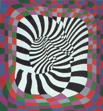 Litografia Vasarely - Zèbres