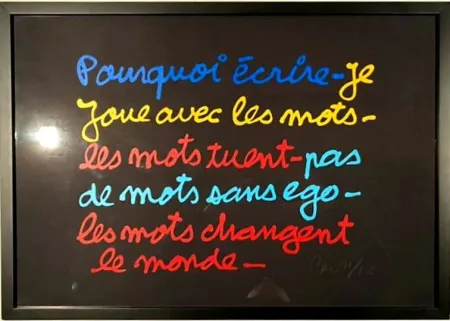 Serigrafia Vautier - Pourquoi écrire