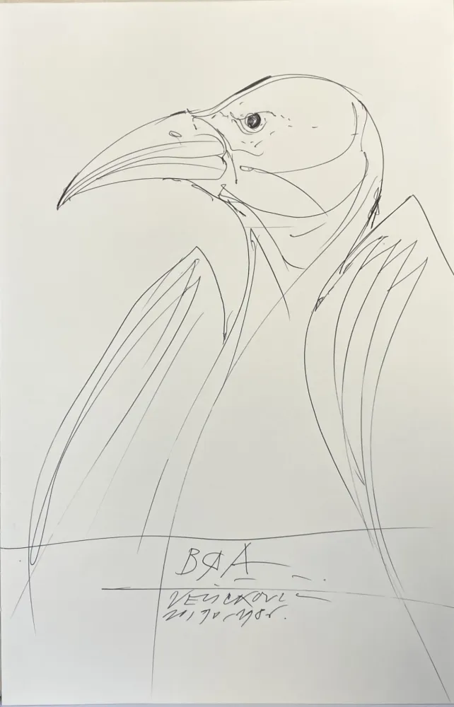 Non Tecnico Velickovic - Dessin au stylo bille, 1986. 