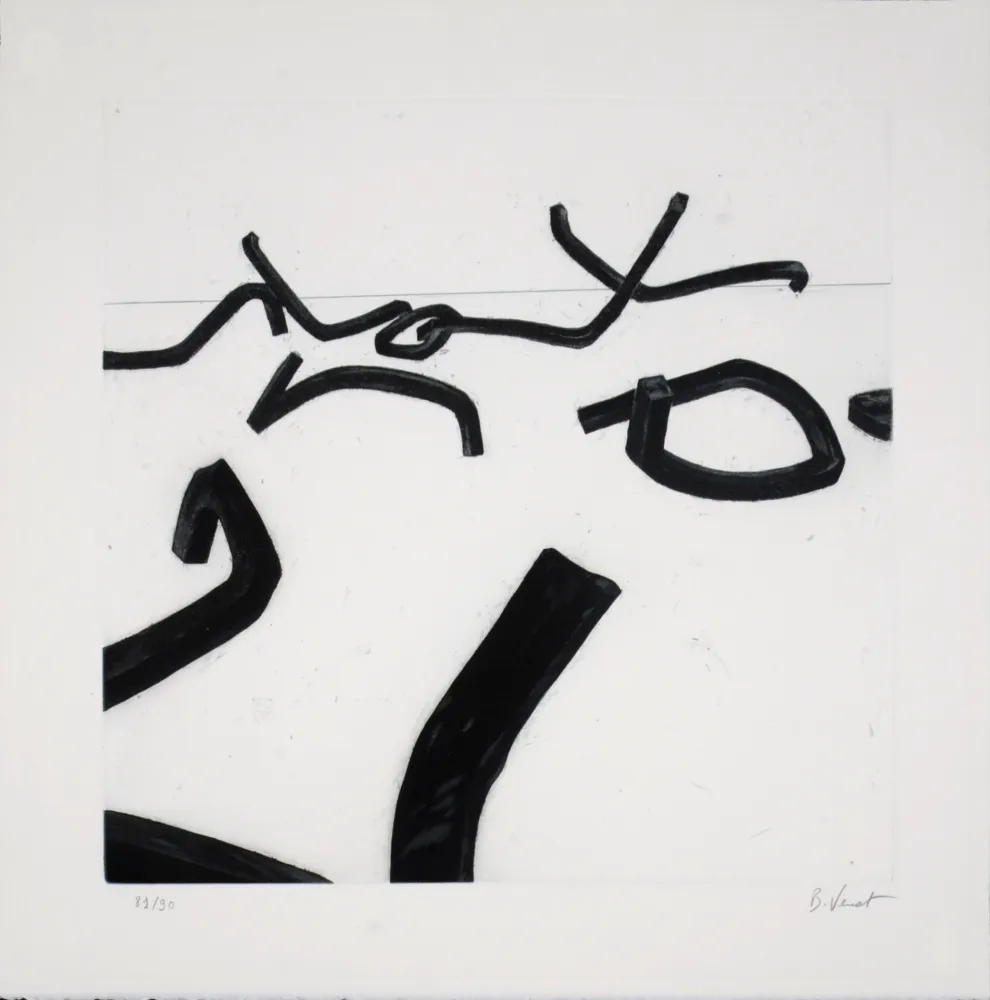 Incisione Venet - Lignes Indéterminées #I, c. 1990 - Hand-signed!