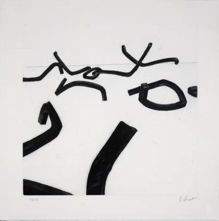 Incisione Venet - Lignes Indéterminées #I, c. 1990 - Hand-signed!