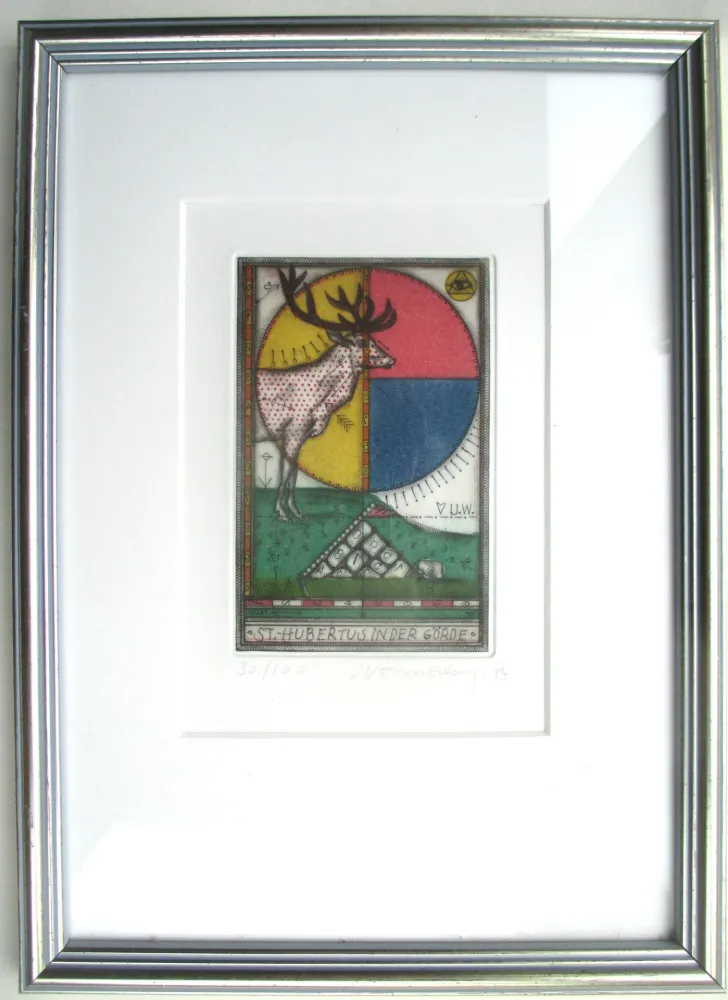 Acquaforte E Acquatinta Vennekamp - St Hubertus in der Görde