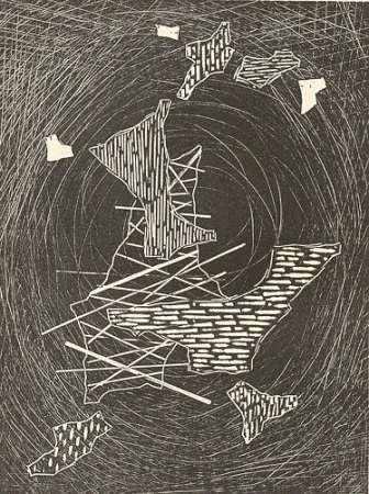 Incisione Su Legno Veronesi - Aspettando il gran vento I