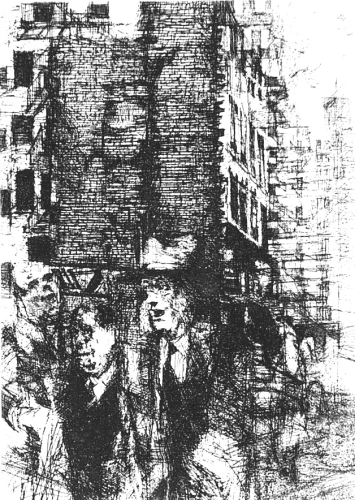 Acquaforte Vespignani - Passanti