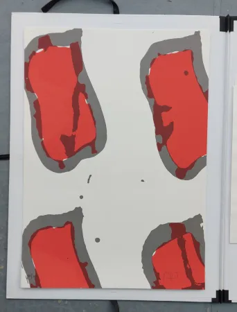 Serigrafia Viallat - Composition Rouge 