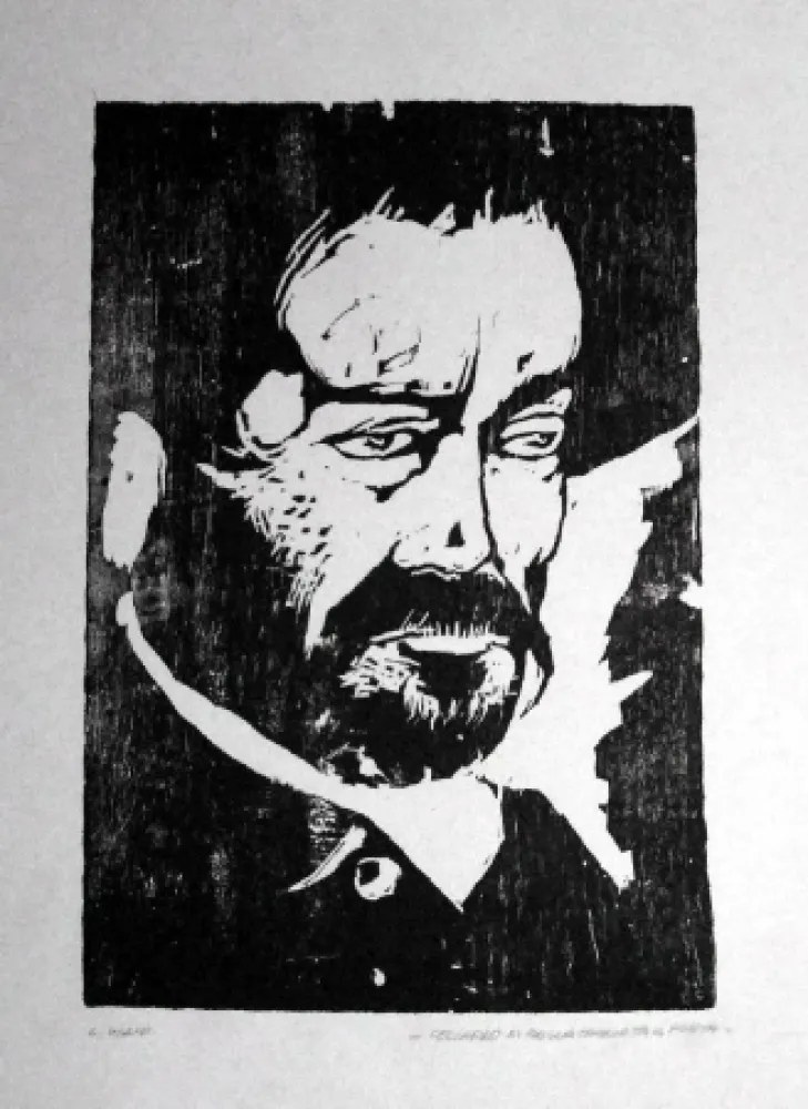 Incisione Su Legno Viani - Capitano di mare