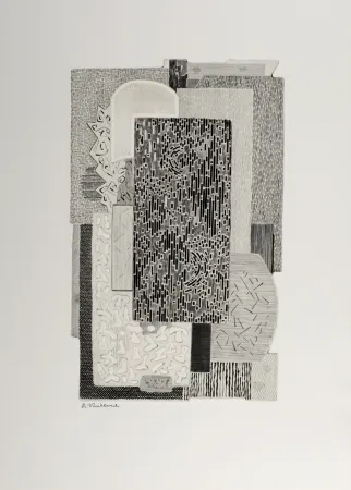 Incisione Vieillard - Composition, 1965 - Hand-signed