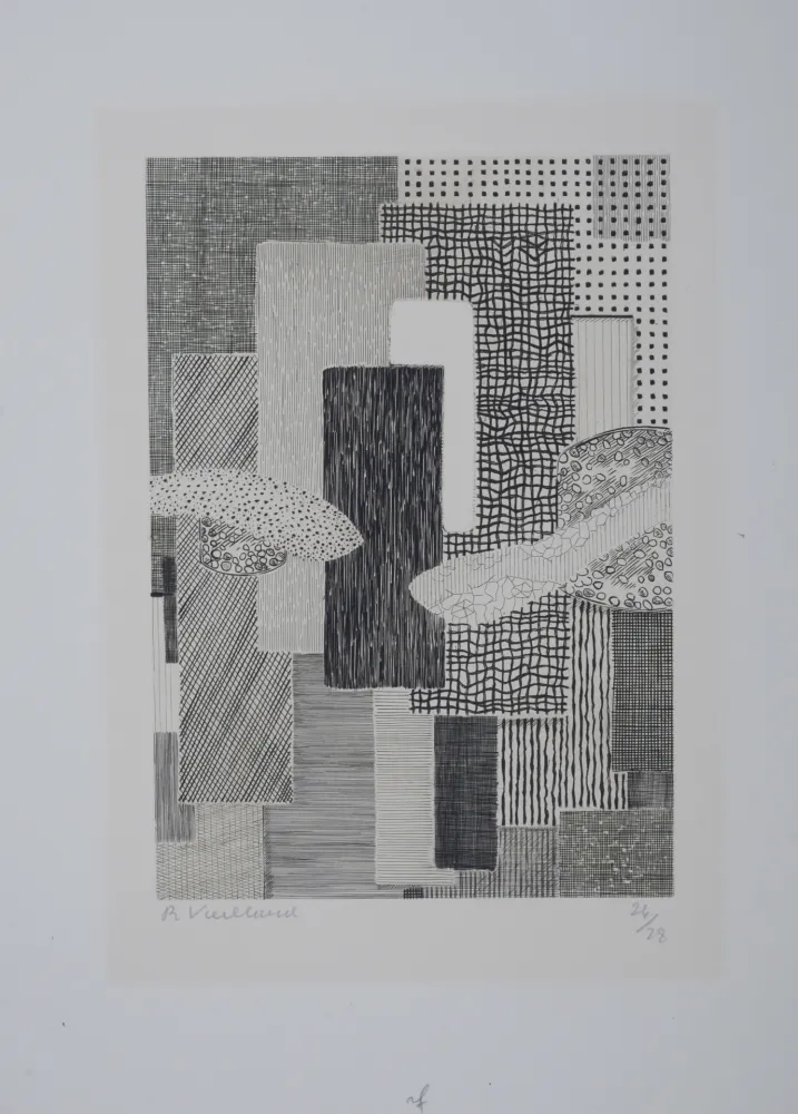 Incisione Vieillard - Ville Ripuaire, 1962 - Hand-signed