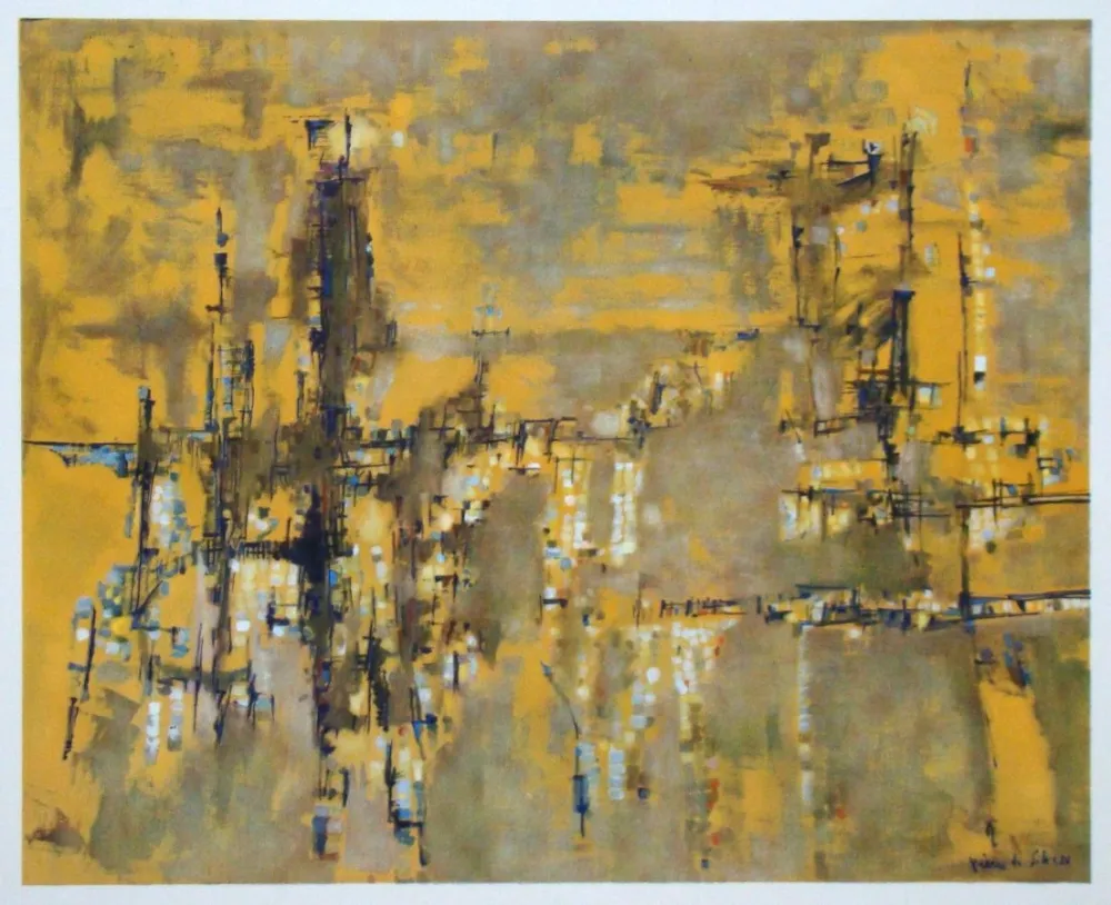 Rotocalcografia Vieira Da Silva - Ville dorée - 1956