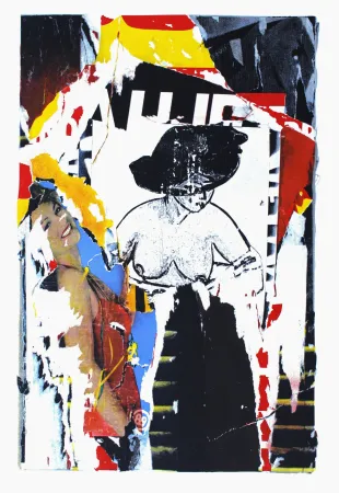 Litografia Villeglé - La rue de Gravilliers