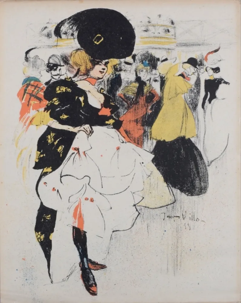 Litografia Villon - Danseuses au Moulin Rouge, 1899