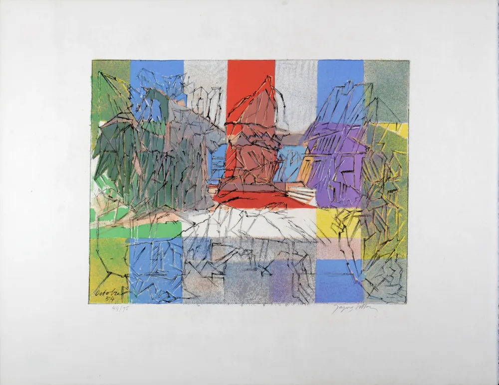 Litografia Villon - Le Pigeonnier Normand, c. 1955 - Hand-signed!