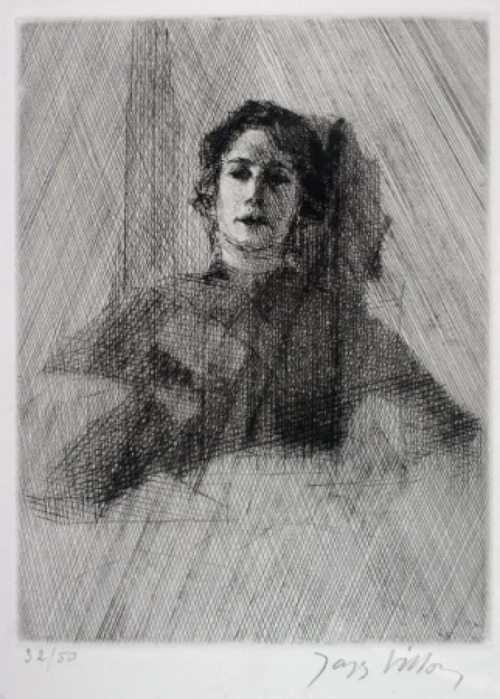 Incisione Villon - Mademoiselle Bea