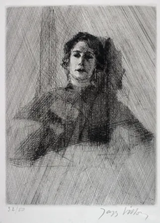 Incisione Villon - Mademoiselle Bea