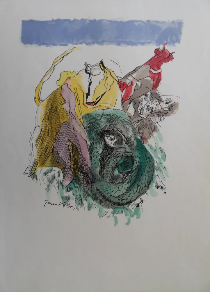 Incisione Villon - Serpent cubiste