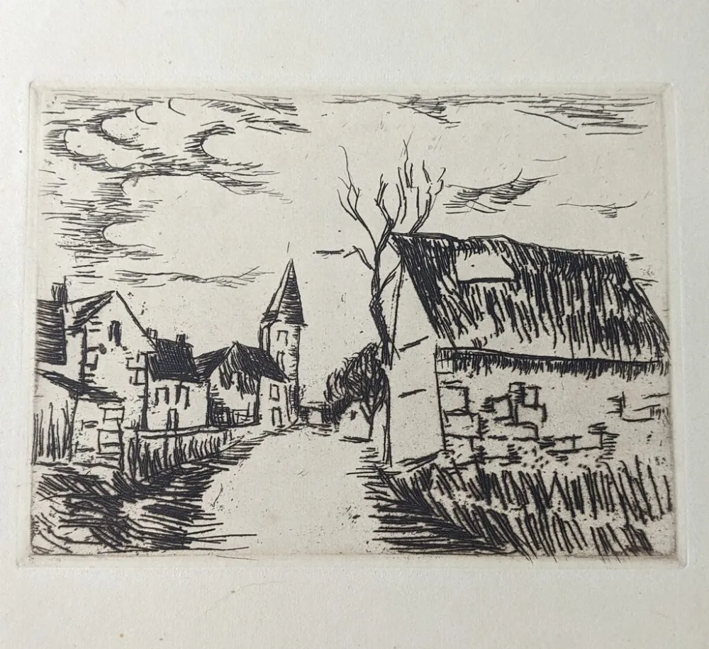 Incisione Vlaminck - Environs de Marines / Oise
