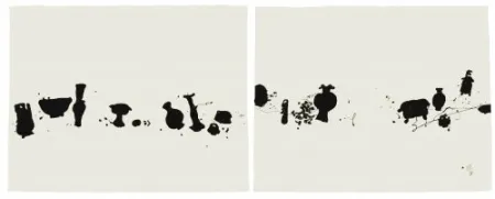 Acquaforte E Acquatinta Wang - Diptych with 2 etchings The Families 1