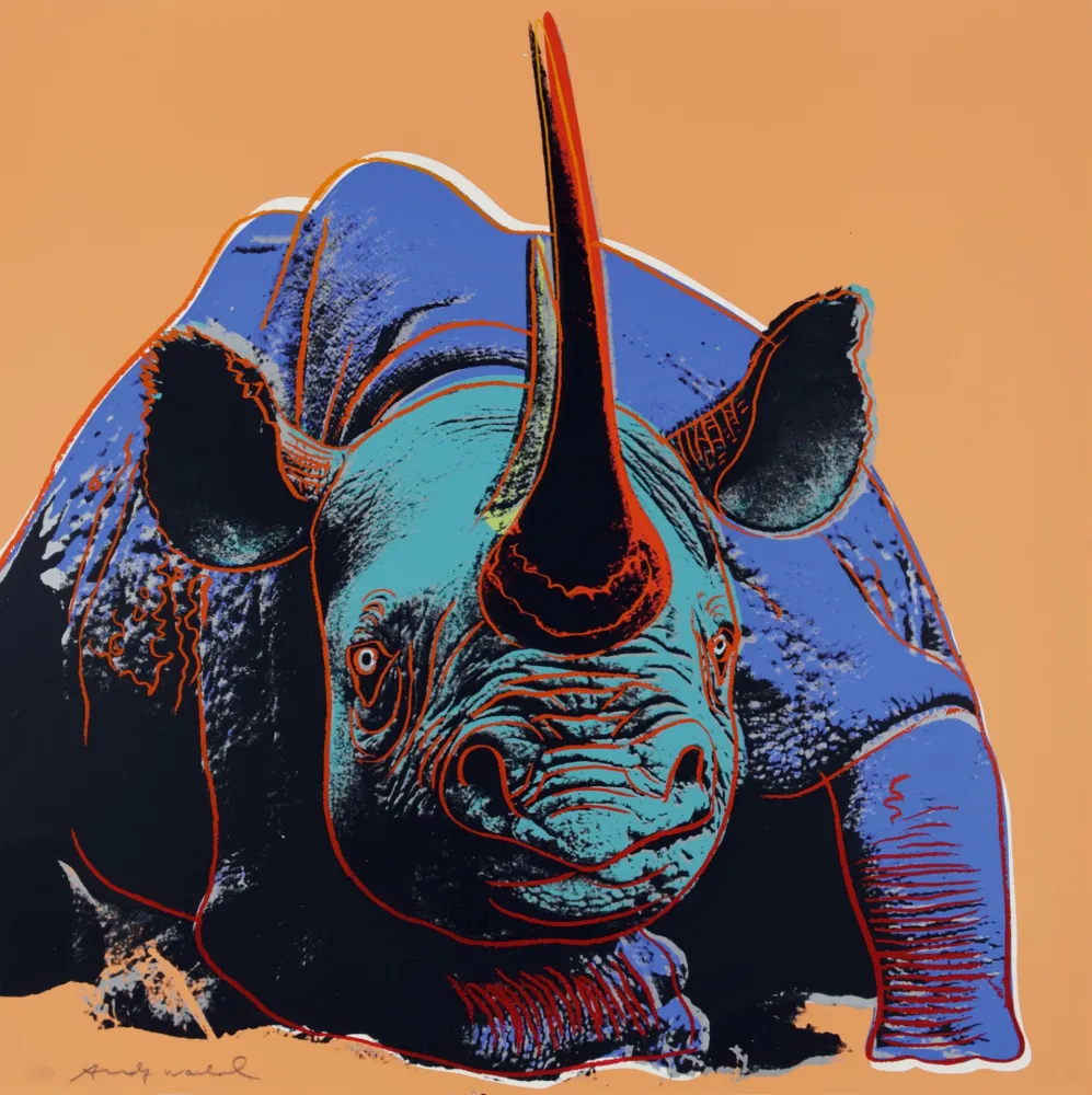 Serigrafia Warhol - Black Rhinoceros (FS II.301)