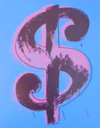Serigrafia Warhol - Blue Dollar