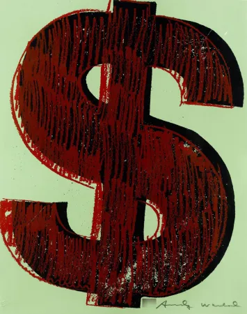 Serigrafia Warhol - Dollar Sign, Red (FS II.274)