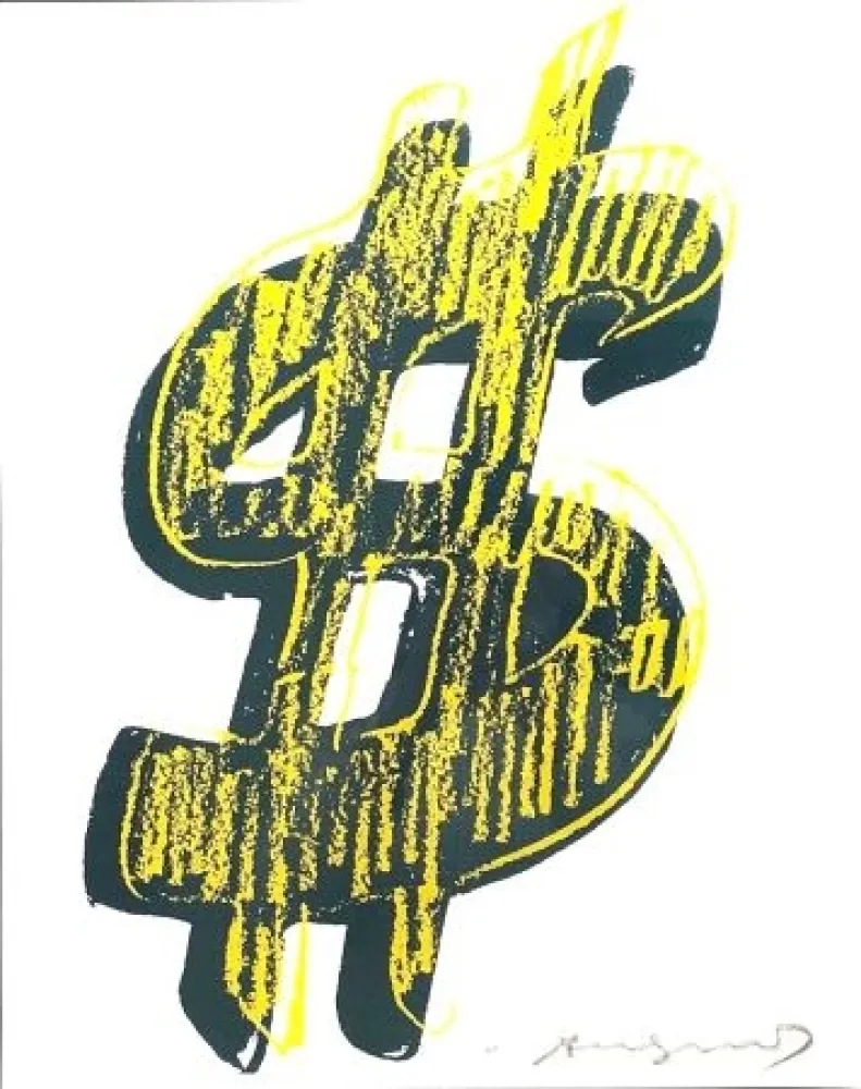 Serigrafia Warhol - Dollar Sign, Yellow (FS II.278)