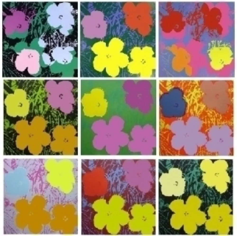 Serigrafia Warhol - Flowers - 10 silkscreens