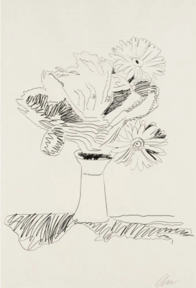 Serigrafia Warhol - Flowers (Black and White)