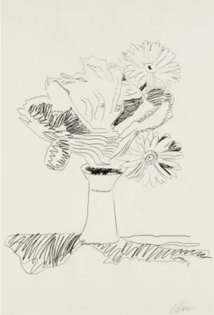 Serigrafia Warhol - Flowers (Black and White)